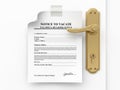Notice to vacate document isolated on white background Royalty Free Stock Photo
