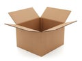 Open cardboard box isolated on white background Royalty Free Stock Photo