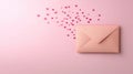 Heartfelt Message in Open Envelope on Pretty Pink Background Royalty Free Stock Photo