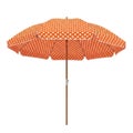 Orange polka dot umbrella isolated on white background Royalty Free Stock Photo