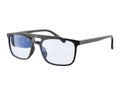 Black rectangular eyeglasses with blue light lenses isolated on white background Royalty Free Stock Photo