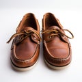 Brown Boat Shoes on white background