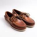 Brown Boat Shoes on white background