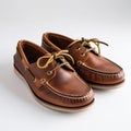 Brown Boat Shoes on white background