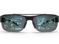 Smart glasses with digital interface isolated on white background Royalty Free Stock Photo