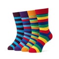 Colorful striped socks isolated on white background Royalty Free Stock Photo