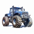 Photorealistic White Background Tractor Monster Truck Royalty Free Stock Photo