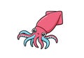 Cute squid clipart Royalty Free Stock Photo