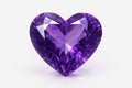 Heart-Shaped Amethyst Gemstone Isolated on White Background for Jewelry Design and Product Mockups Royalty Free Stock Photo
