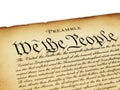 Preamble of the u.s. constitution isolated on white background Royalty Free Stock Photo