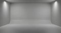 Minimalist grey studio backdrop illuminated corners Royalty Free Stock Photo