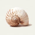 Artwork captures the shell against a plain background emphasizing its Royalty Free Stock Photo