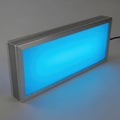 Rectangular light box with blue illumination isolated on white background Royalty Free Stock Photo