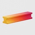 Colorful gradient rectangular object with rounded edges on white background Royalty Free Stock Photo