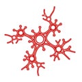 Red Abstract Network: A Connected and Intricate Design on White Royalty Free Stock Photo