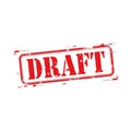 Red draft stamp isolated on transparent background Royalty Free Stock Photo
