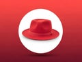 Red fedora hat isolated on white background Royalty Free Stock Photo