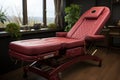 This image features a red recliner chair in a cozy room filled with plants, providing a sense of relaxation, domestic Royalty Free Stock Photo