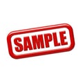 Red sample stamp isolated on white background Royalty Free Stock Photo