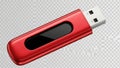 Red usb flash drive isolated on white background Royalty Free Stock Photo