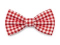 Red and white checkered bow tie isolated on white background Royalty Free Stock Photo