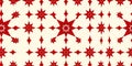 Ornate Red Star Pattern on a Cream Background Royalty Free Stock Photo