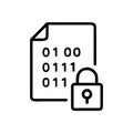 Binary Code Document with Lock Representing Data Security and Encryption Concepts Royalty Free Stock Photo