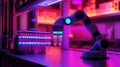 Futuristic robotics in a high-tech lab. The robotic arm showcases precision and innovation. It symbolizes the future of automation Royalty Free Stock Photo