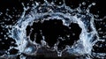 Round Water Splash in Black Circle Background Royalty Free Stock Photo