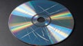 Scratched Compact Disc with Reflective Surface on Dark Background Showing Data Damage Concept Royalty Free Stock Photo