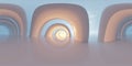 Abstract 3D Render of Infinite Looping Arches in a Surreal Landscape 360 panorama vr environment map Royalty Free Stock Photo