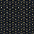 Seamless Gold Geometric Hexagon Pattern on Dark Blue Black Background. Elegant, Luxurious Vector Template for Abstract Wallpaper, Royalty Free Stock Photo