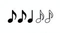 A simple representation of musical notes in black and white Royalty Free Stock Photo