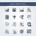 Data analytics icons set isolated on white background Royalty Free Stock Photo