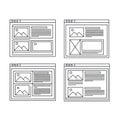 Web page layouts icon set isolated on white background Royalty Free Stock Photo