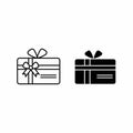 Gift Card Icon Set - Outline and Solid Royalty Free Stock Photo