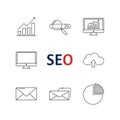 Seo icons set isolated on white background Royalty Free Stock Photo