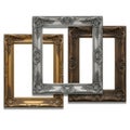 Decorative picture frames set, isolated on transparent background Royalty Free Stock Photo