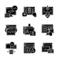 Web development icons set isolated on white background Royalty Free Stock Photo