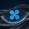 AI Generated Shiny Blue Four-Lobed Symbol Within Circle Royalty Free Stock Photo