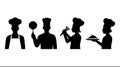Chef Silhouettes Cooking Holding Pan Carrot Plate Kitchen Staff Royalty Free Stock Photo