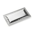 Silver rectangular tray isolated on white background Royalty Free Stock Photo