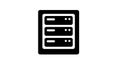 A simple black icon of a server on a white background silhouette Royalty Free Stock Photo