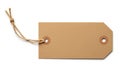 Blank brown paper tag with string Royalty Free Stock Photo