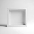 Minimalist white cube against clean bright background white background Royalty Free Stock Photo