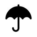 Stylish Black Umbrella Silhouette on White Background for Rainy Day Protection Royalty Free Stock Photo