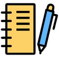 Notebook and Pen Vector for Writing and Note Taking Concepts Royalty Free Stock Photo