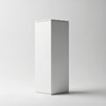 Minimalist geometric white rectangular box with subtle shadow on plain background Royalty Free Stock Photo