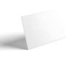 Blank white card standing isolated on white background Royalty Free Stock Photo