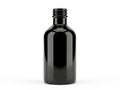Single dark glass bottle isolated on white background Royalty Free Stock Photo
